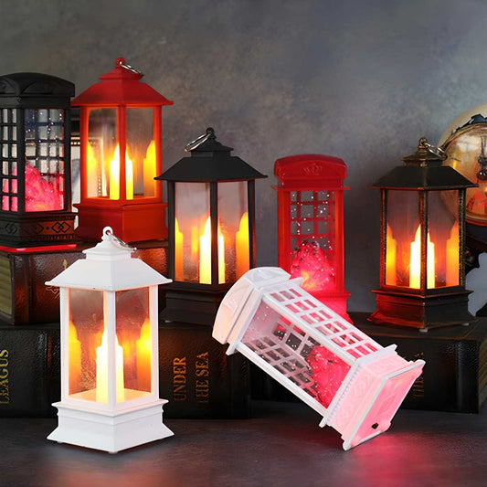 Decorative Lanterns Hanging Lantern with Flashing Led Pillar Candles Battery Operated(Pack Of 6)